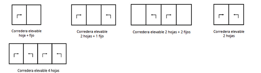 2CARRILES PVC7 - E 170 CORREDERA ELEVABLE